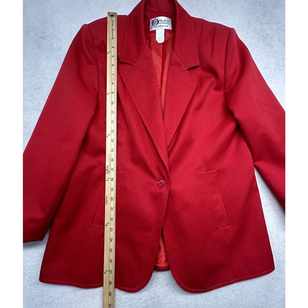 Vintage DaRue California Red Blazer Size Womens 12 Long Sleeves Work - Picture 4 of 11